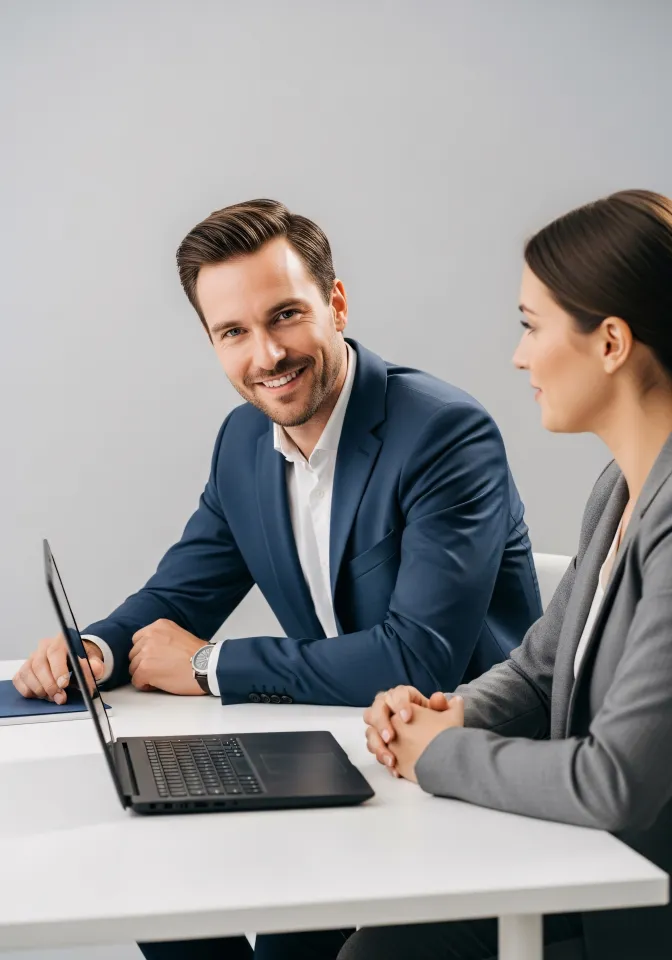 Profissionais portugueses em reunião financeira